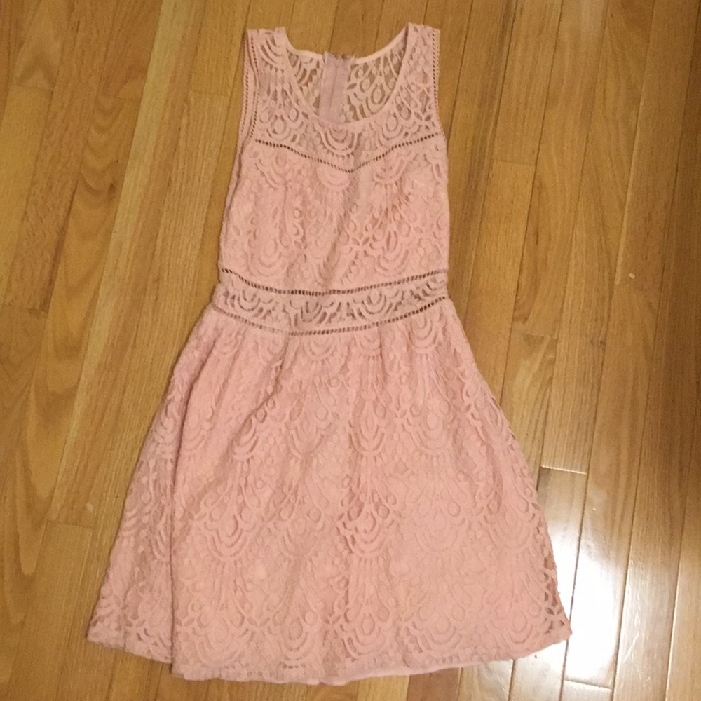 pink lace dress